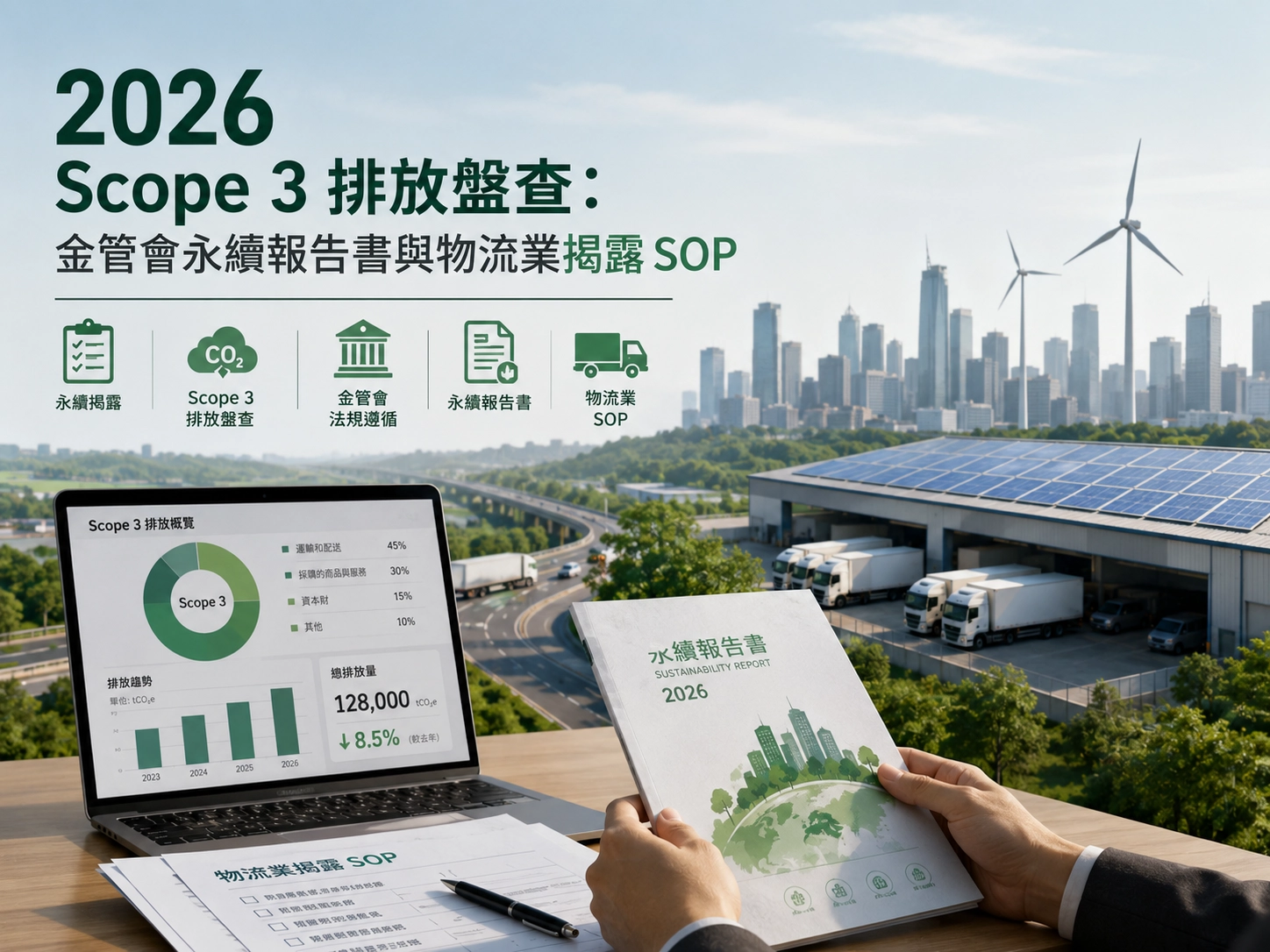 2026 Scope 3 排放盤查：金管會永續報告書與物流業揭露 SOP