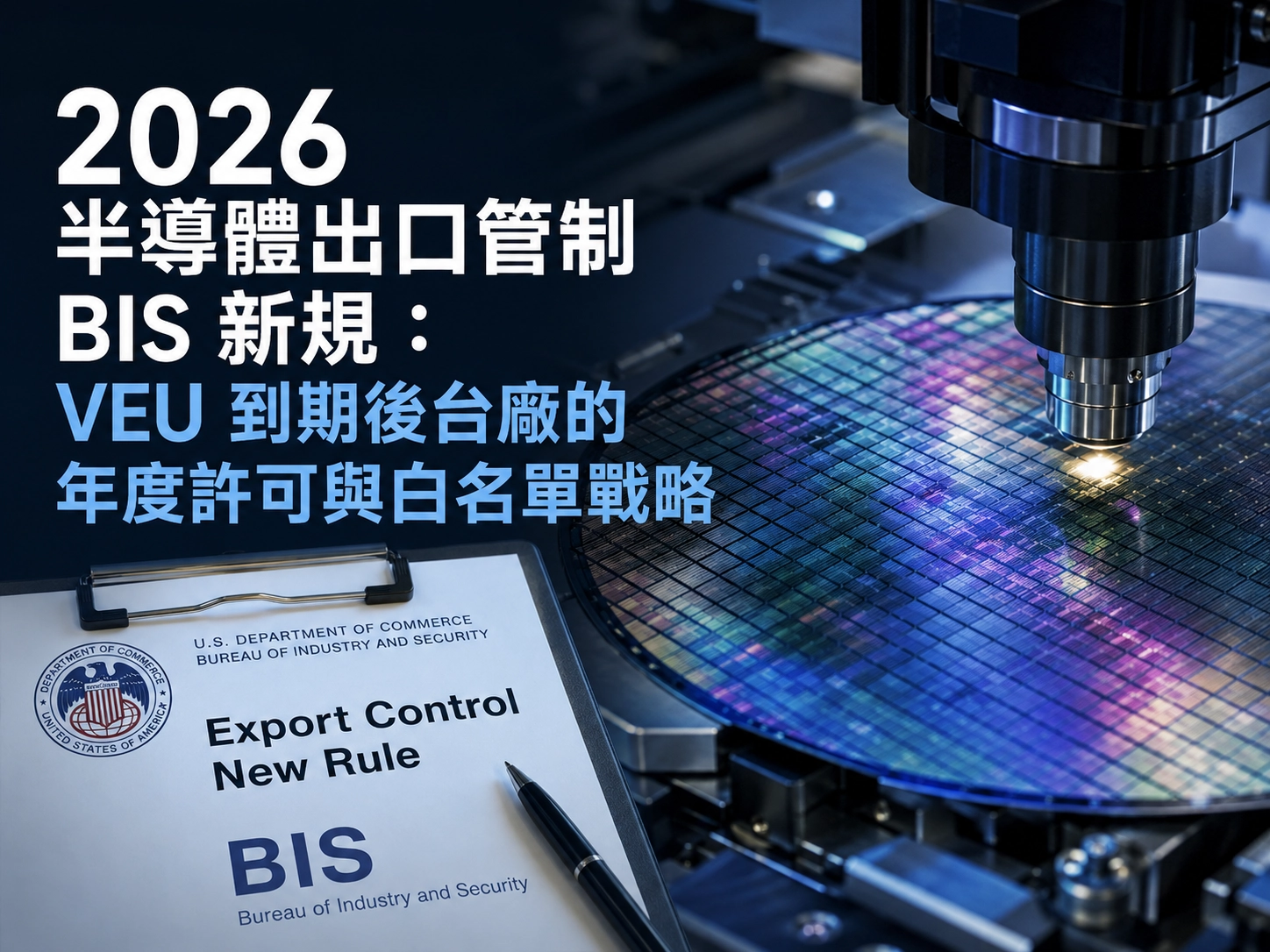 2026 半導體出口管制 BIS 新規：VEU 到期後台廠的年度許可與白名單戰略