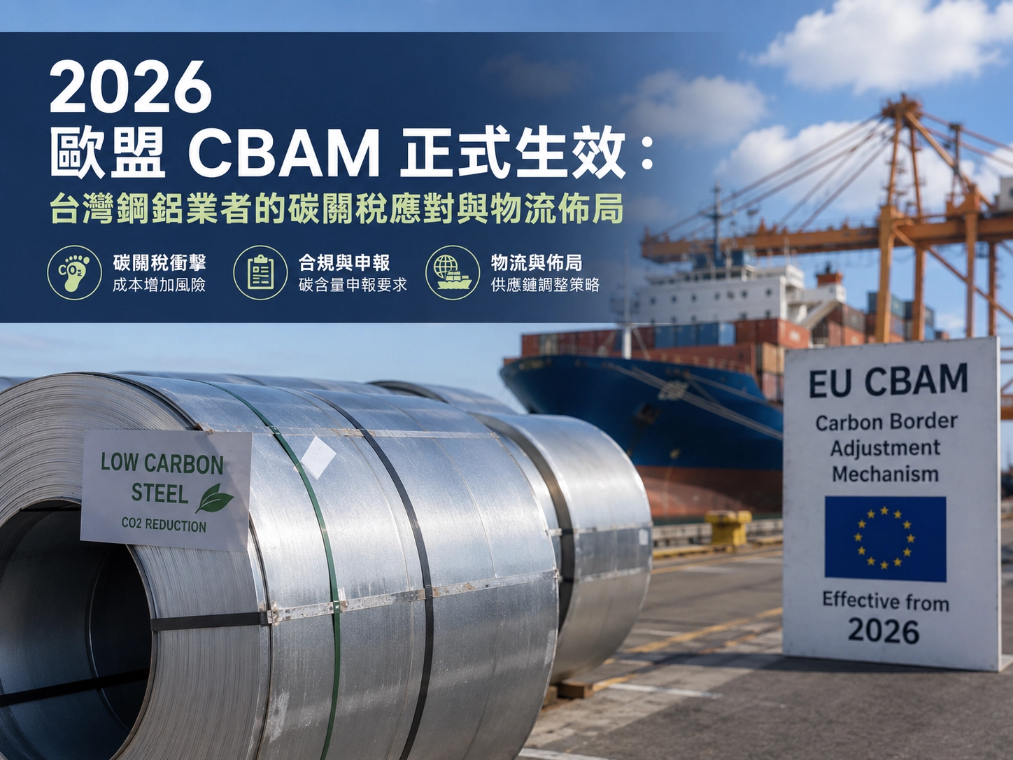 2026歐盟CBAM正式生效：台灣鋼鋁業者的碳關稅應對與物流佈局