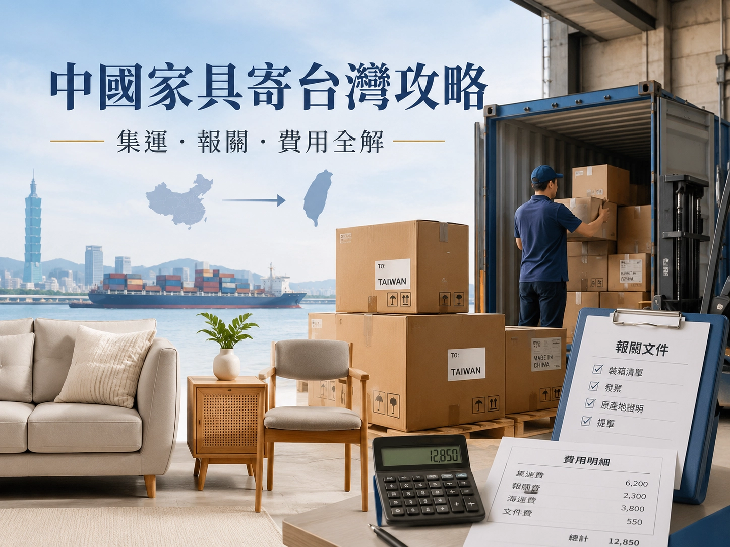 Shipping furniture from China to Taiwan