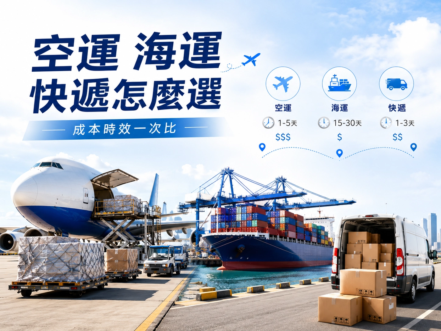 Shipping options air sea courier