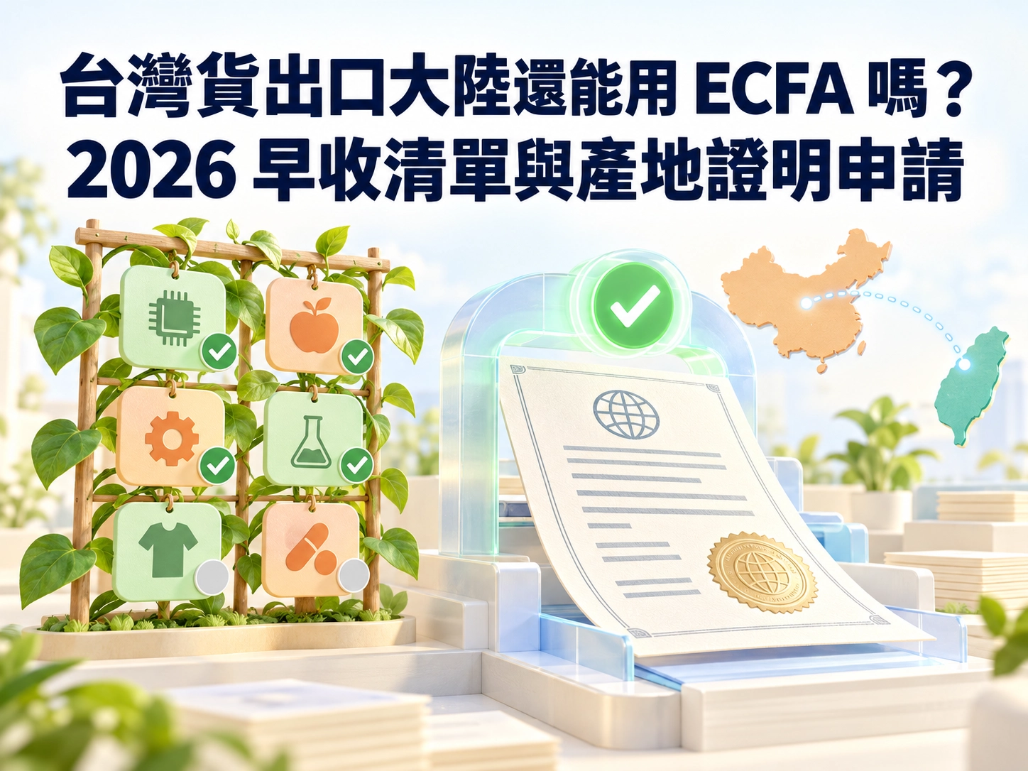 taiwan exports to china ecfa early harvest certificate of origin